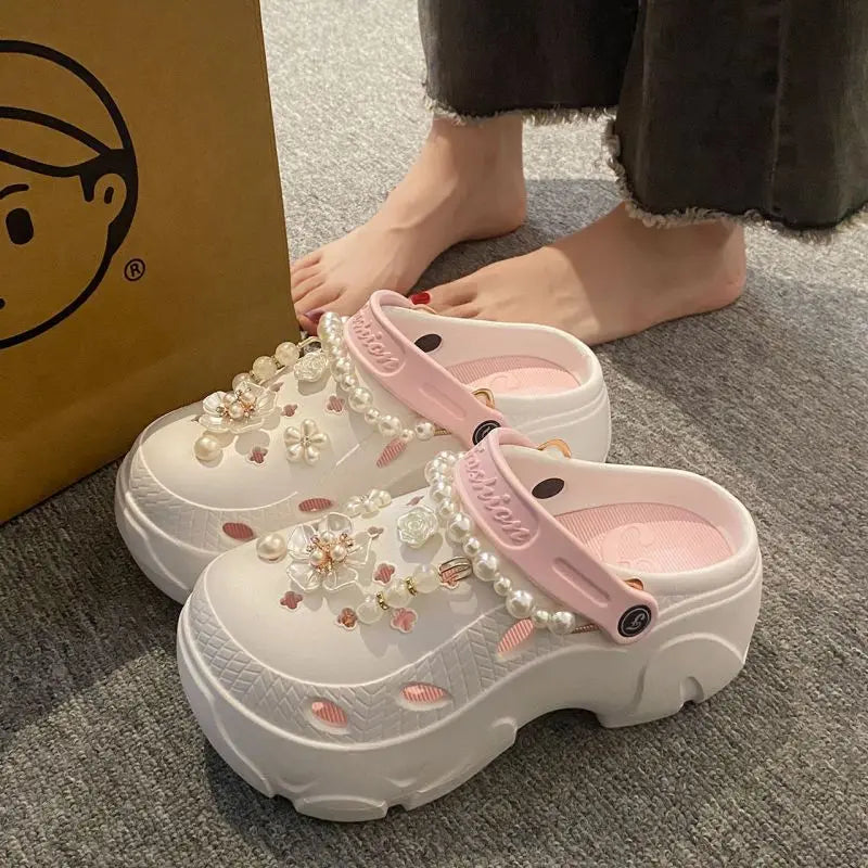 Women's Pearl-Accent Platform Clogs