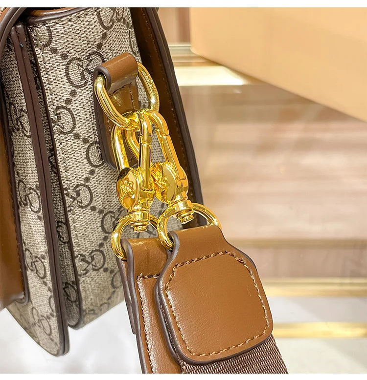 Color Blocked High-End Handbag and Crossbody Shoulder Bag
