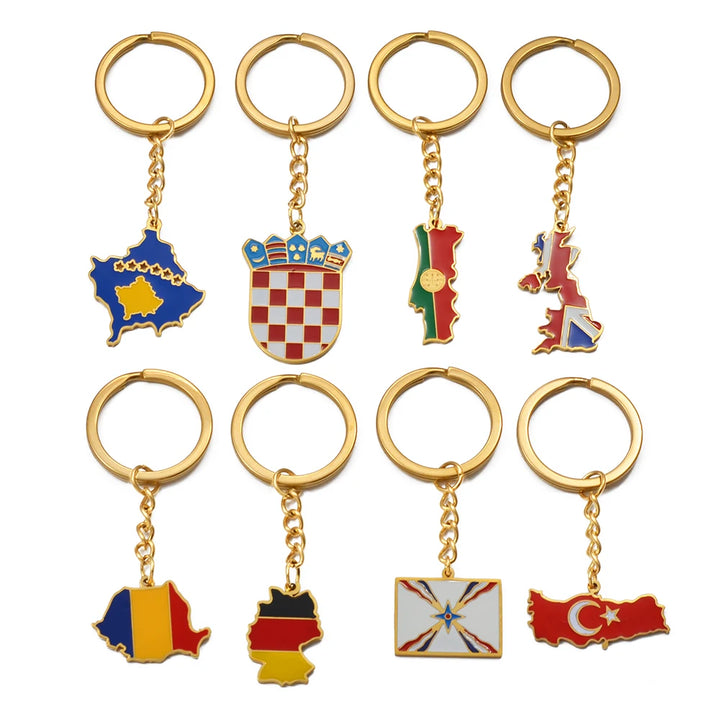 Stainless Steel Flag Keychain