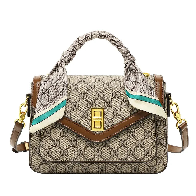 Color Blocked High-End Handbag and Crossbody Shoulder Bag