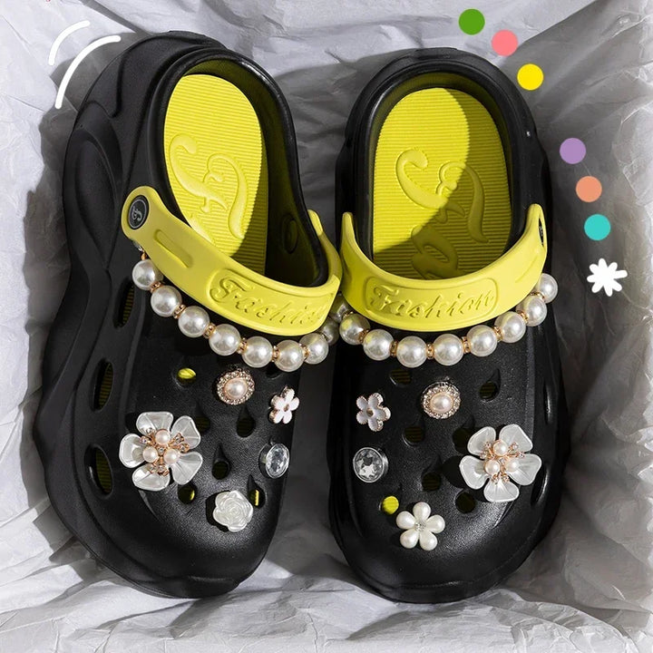 Women's Pearl-Accent Platform Clogs