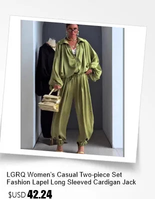 LGRQ Women's 3-Piece Set: Strapless Vest, Long Cardigan and Wide-Leg Pants