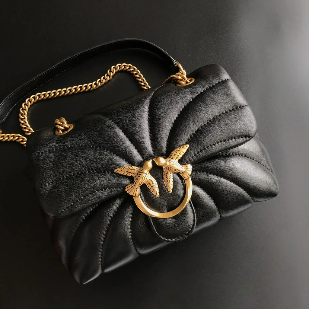 Genuine Leather Swallow Chain Crossbody Bag