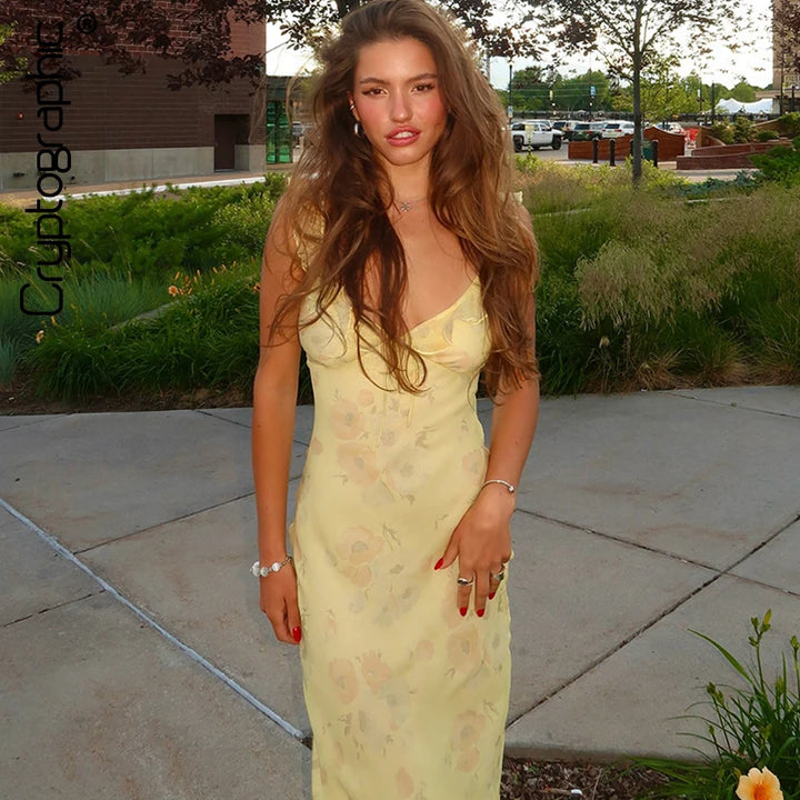 Women's Backless Ruffle Maxi Dress – Vacation Style