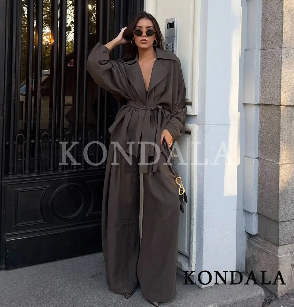 Women's Blazer & Pleated Pants Suit Set