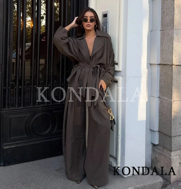 Women's Blazer & Pleated Pants Suit Set