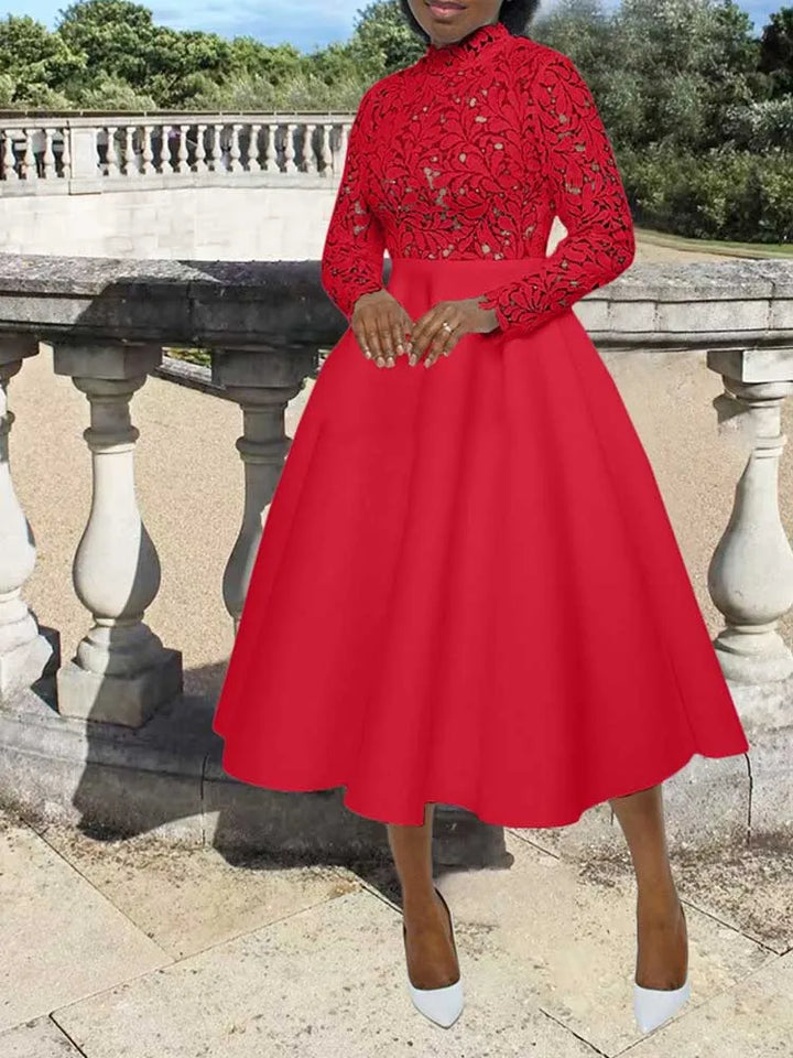 Women's Lace Midi Dress – Elegant Occasion Style