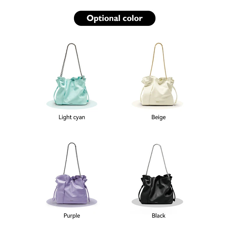 BAFELLI Leather Bucket Handbag and Shoulder Bag