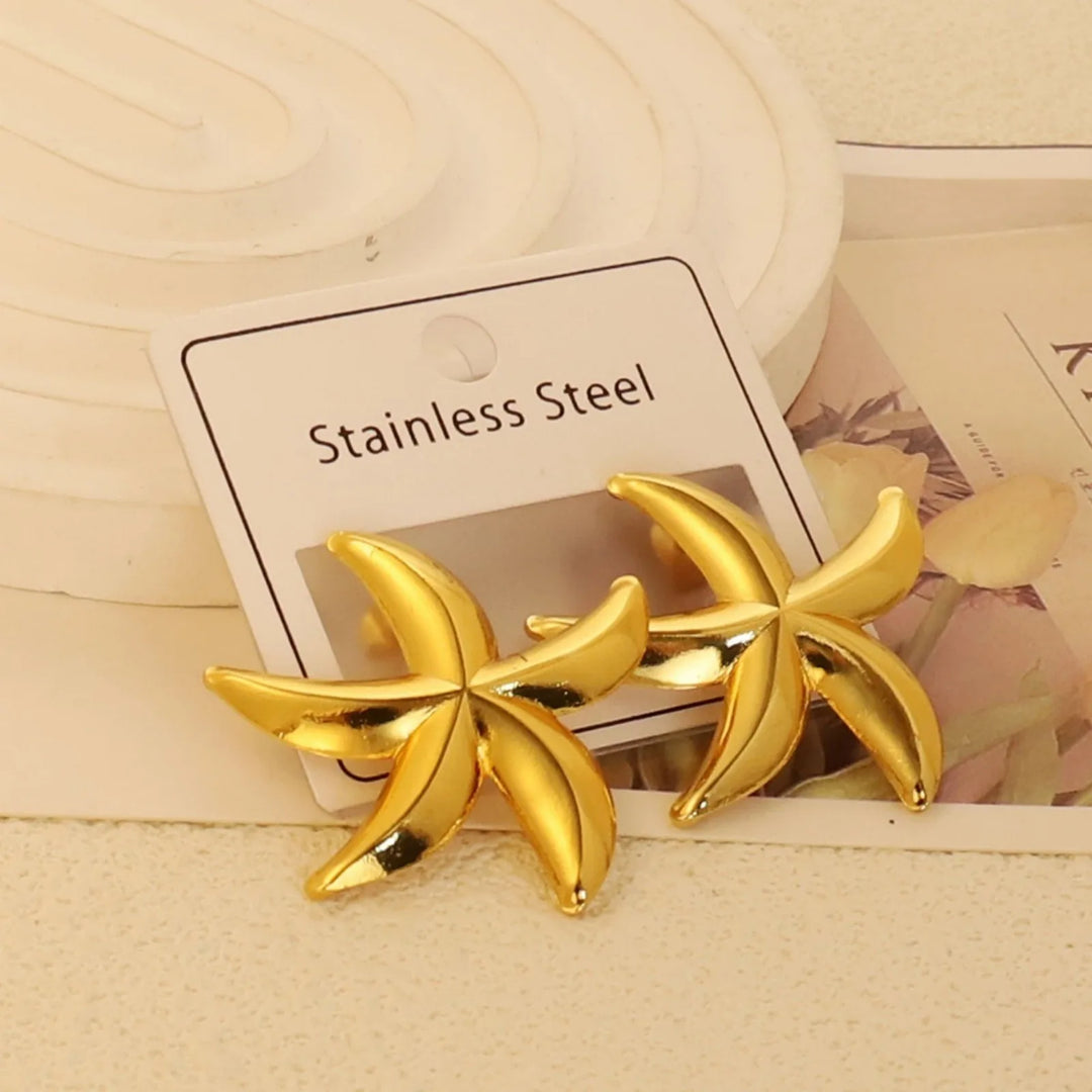 Gold-Plated Geometric Stud Earrings