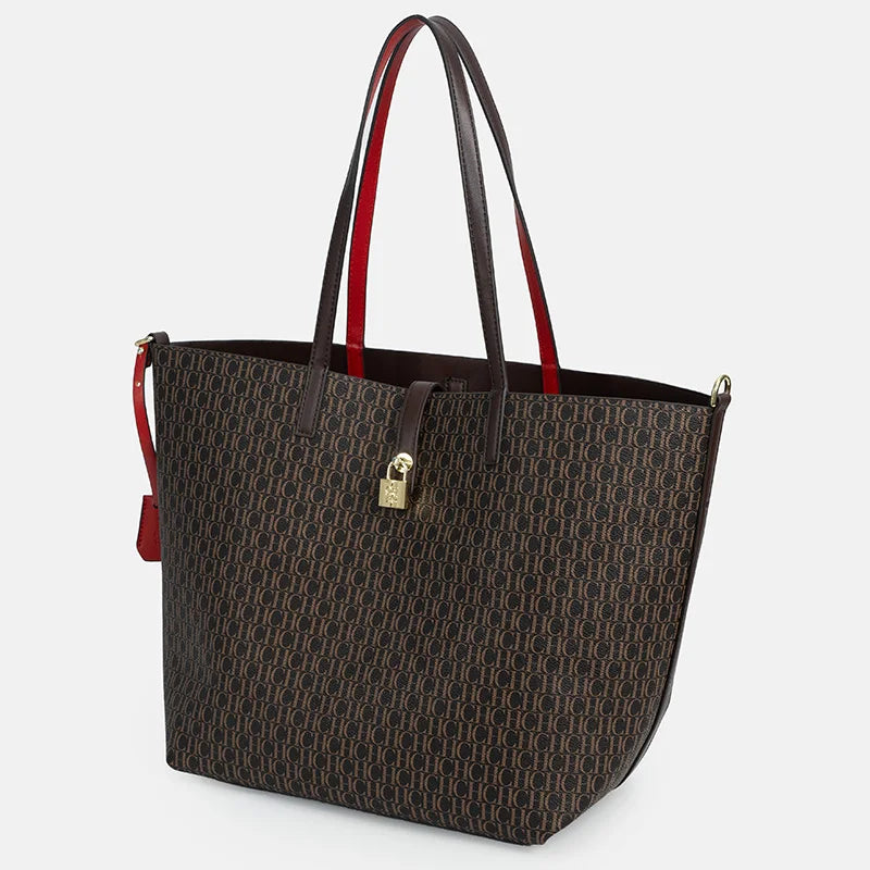 CH Women's Large Capacity Letter Print Shoulder Bag