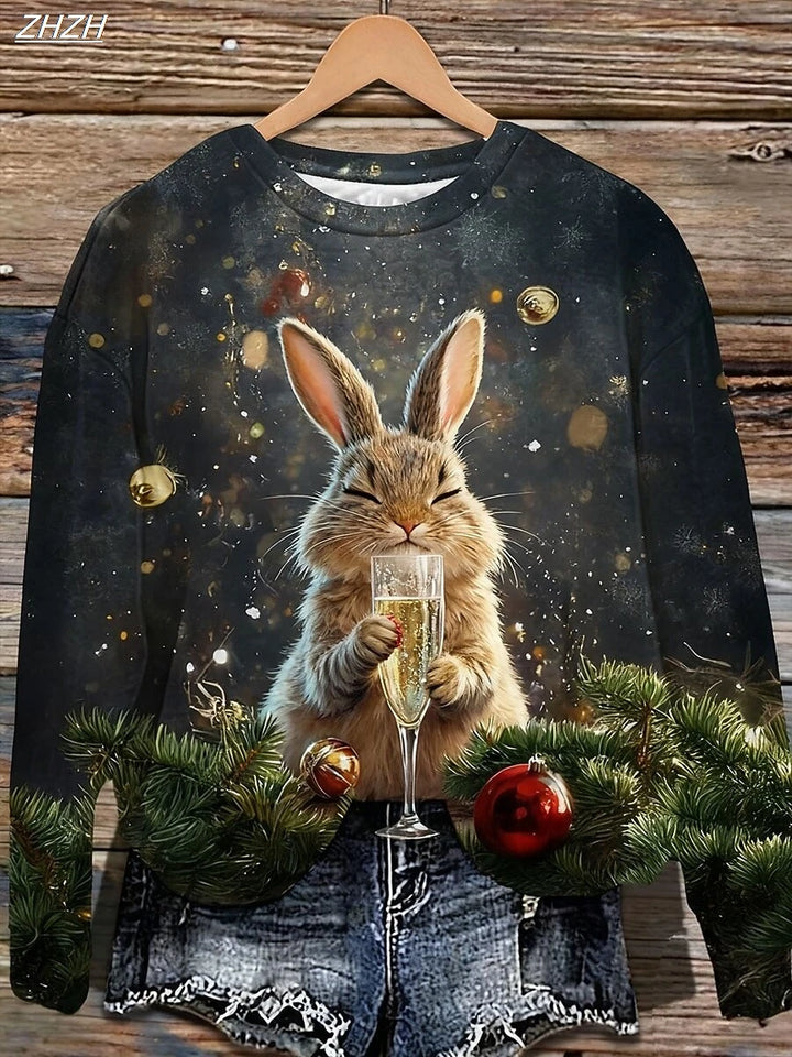Women's Printed Crew-Neck Sweatshirt