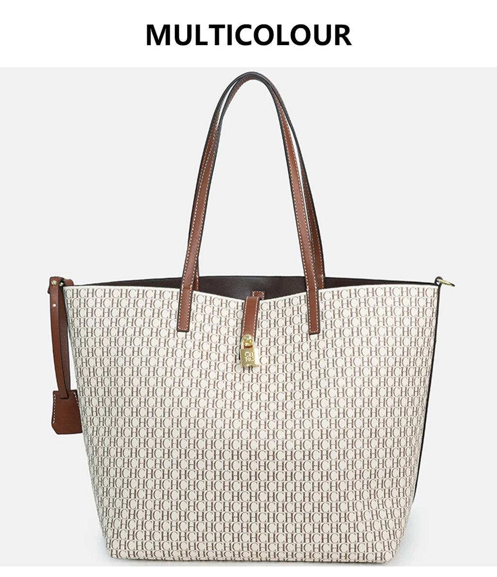 CH Women's Large Capacity Letter Print Shoulder Bag