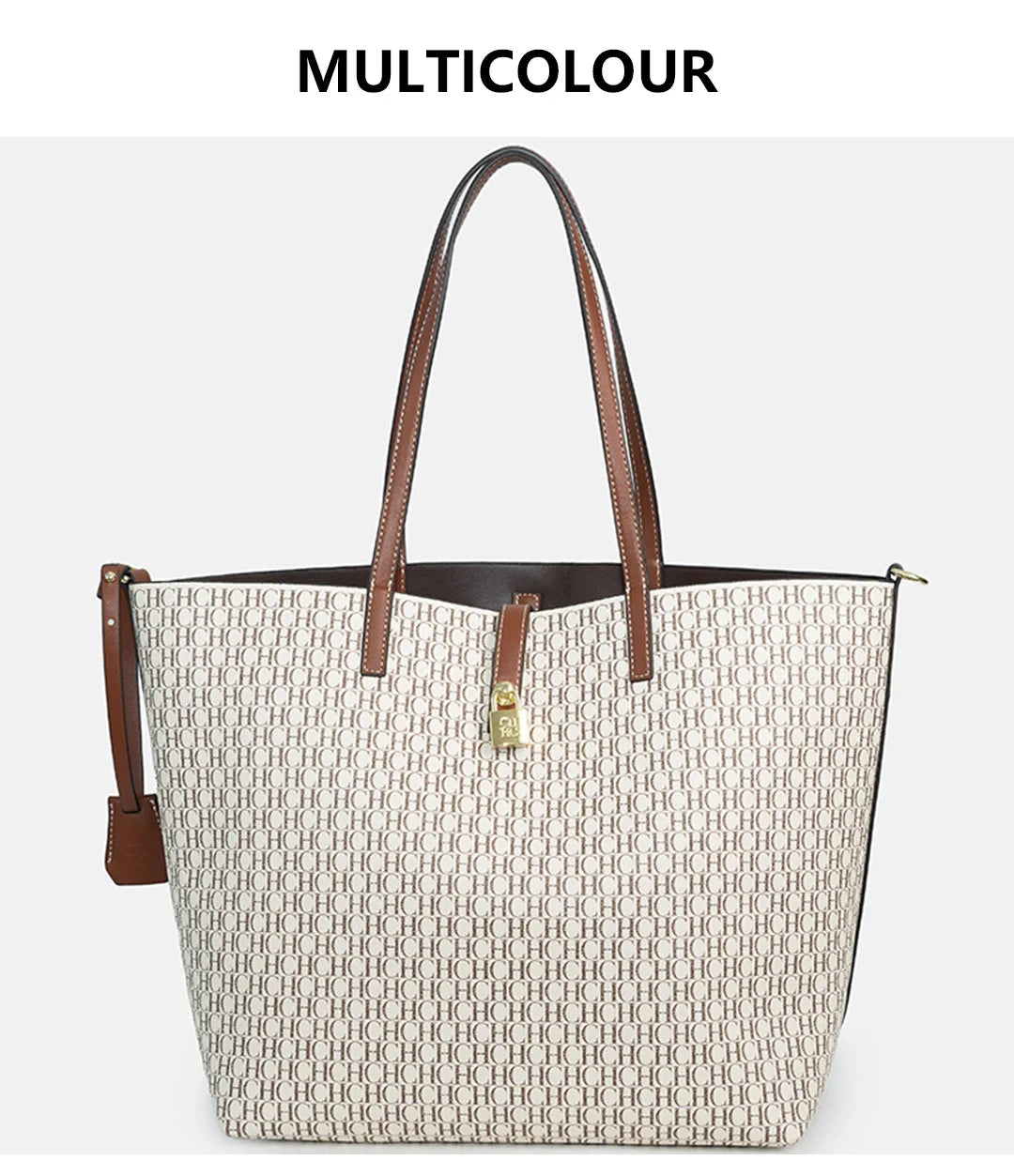 CH Women's Large Capacity Letter Print Shoulder Bag