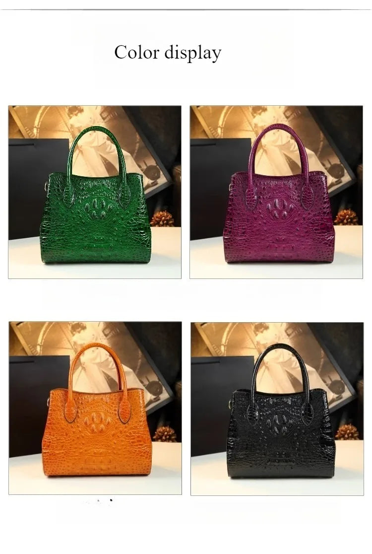 Crocodile Pattern Large Capacity Handheld Shoulder Bag