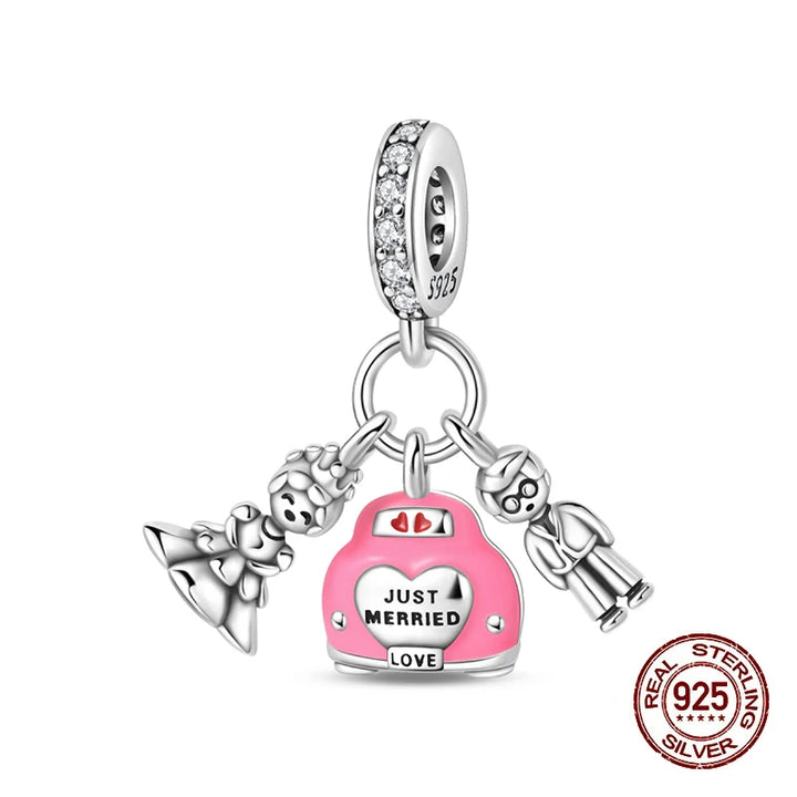 925 Sterling Silver Floral Bouquet Charm