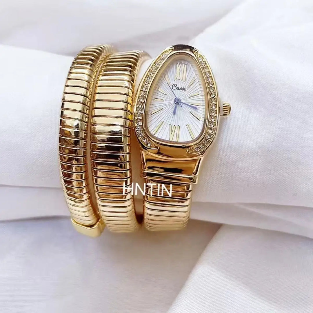 Women's Snake Bracelet Watch – Roman Numeral Quartz