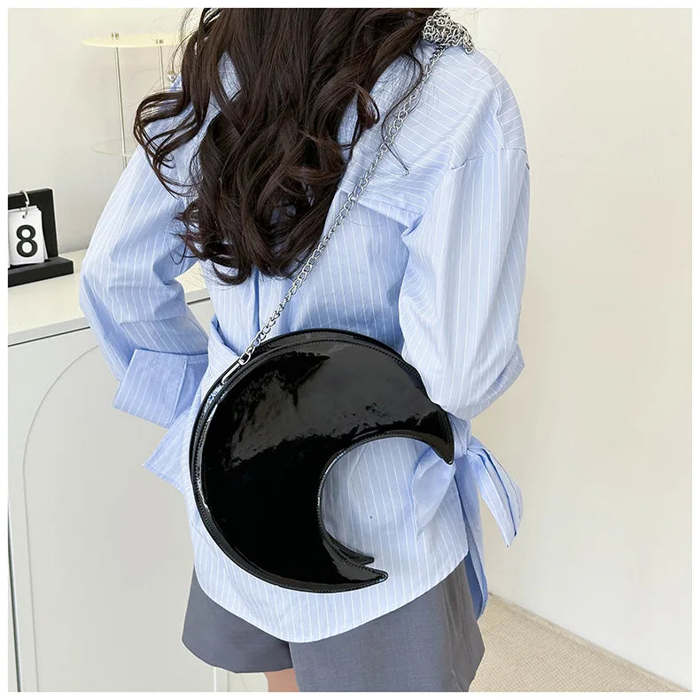 Women's Semi-Circular Crescent Shoulder and Crossbody Handbag