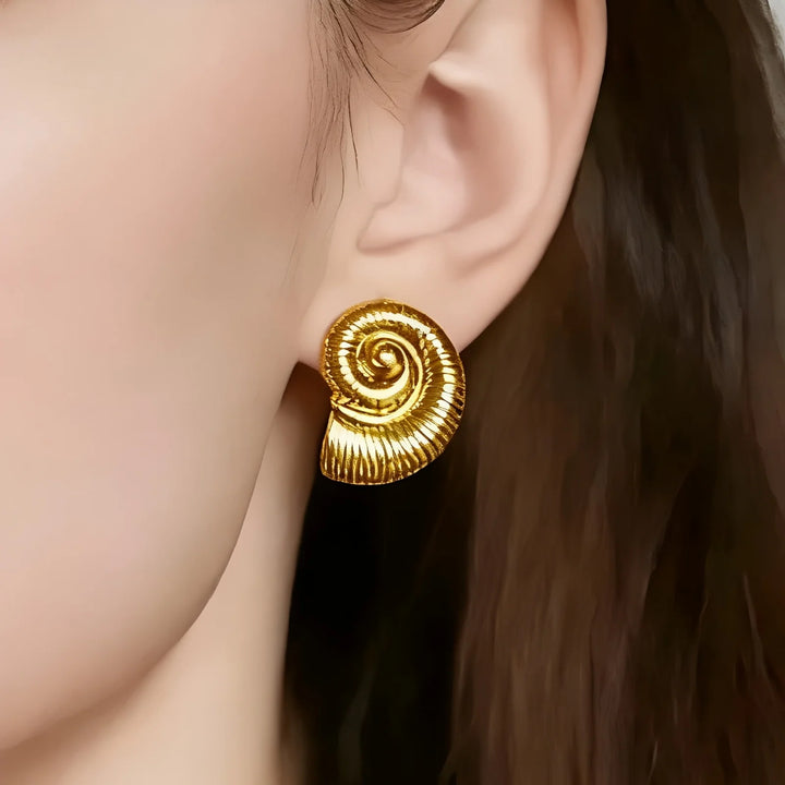 Gold-Plated Geometric Stud Earrings