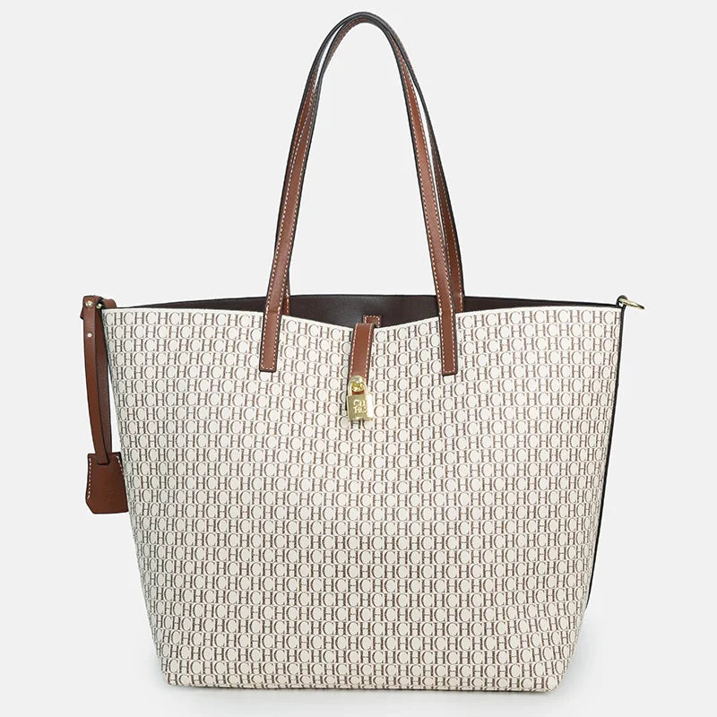 CH Women's Large Capacity Letter Print Shoulder Bag