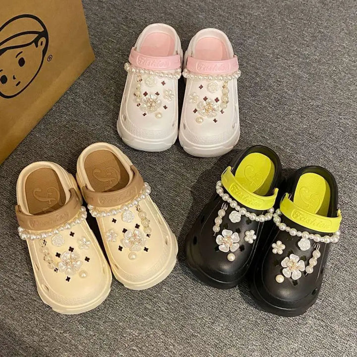 Women's Pearl-Accent Platform Clogs
