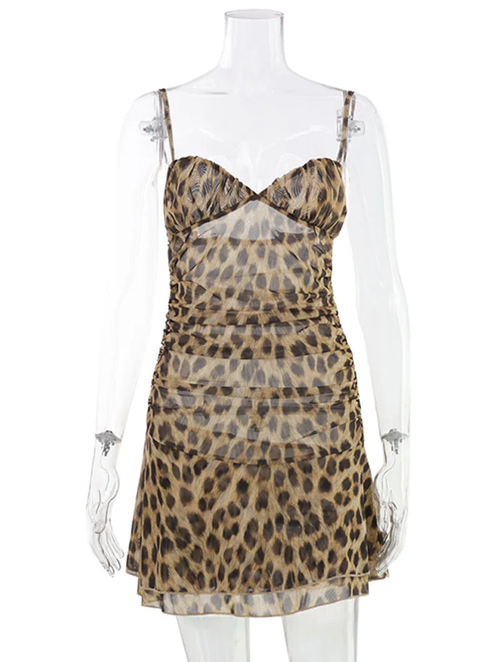 Women's Leopard Print Bodycon Mini Dress