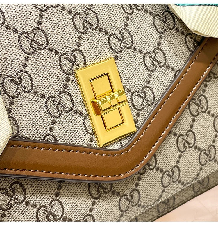 Color Blocked High-End Handbag and Crossbody Shoulder Bag