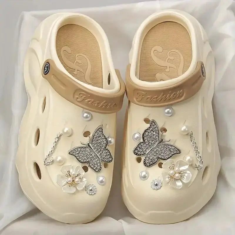 Women's Pearl-Accent Platform Clogs