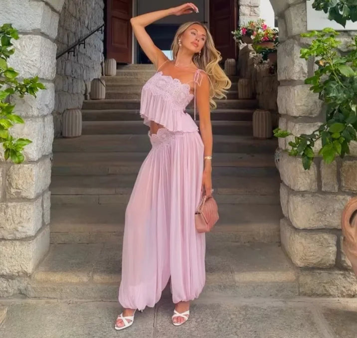 Women's Boho Sleeveless Two-Piece Set