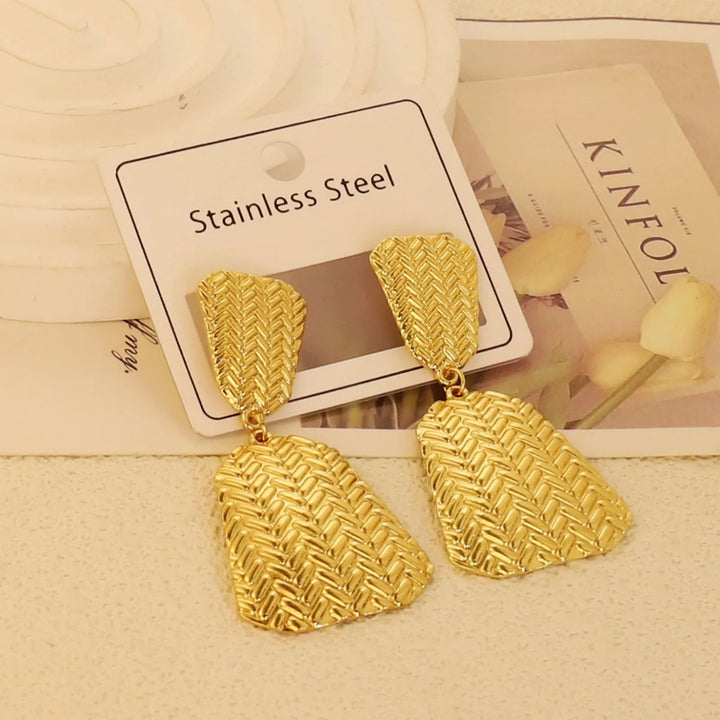Gold-Plated Geometric Stud Earrings