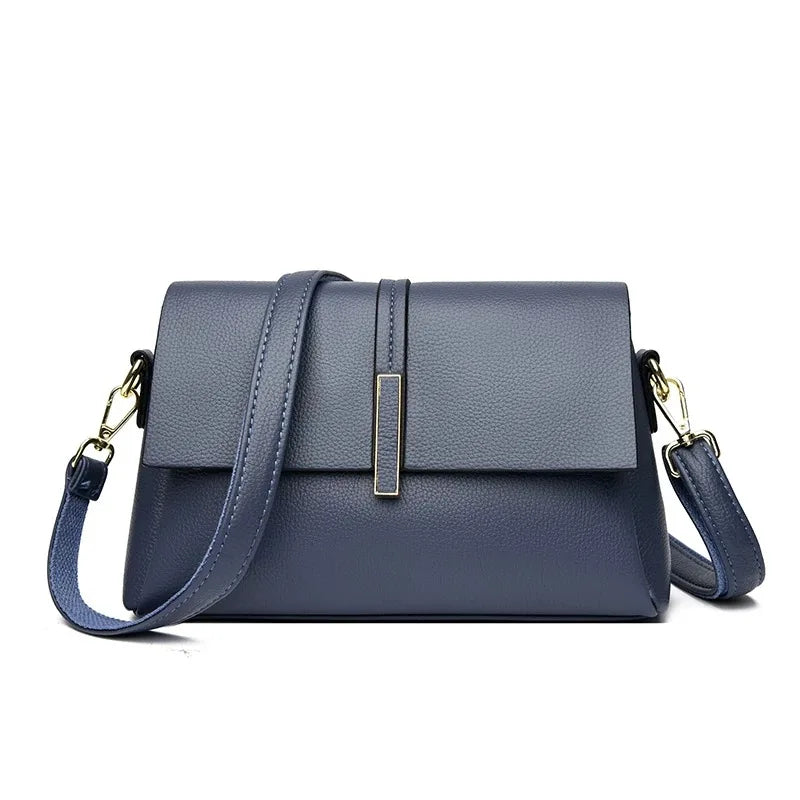 Women's Soft Real Leather Horizontal Crossbody Bag