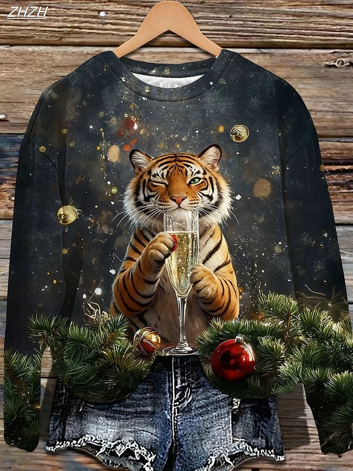 Women's Printed Crew-Neck Sweatshirt