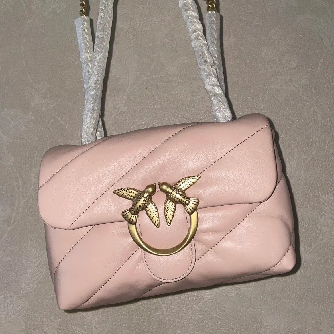 Genuine Leather Swallow Chain Crossbody Bag