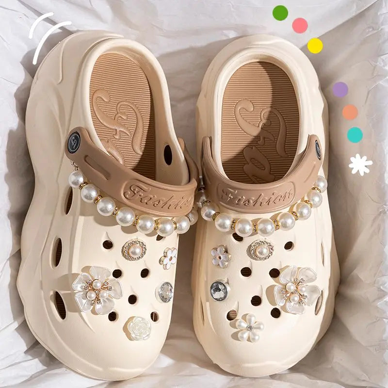 Women's Pearl-Accent Platform Clogs