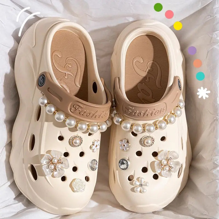 Women's Pearl-Accent Platform Clogs