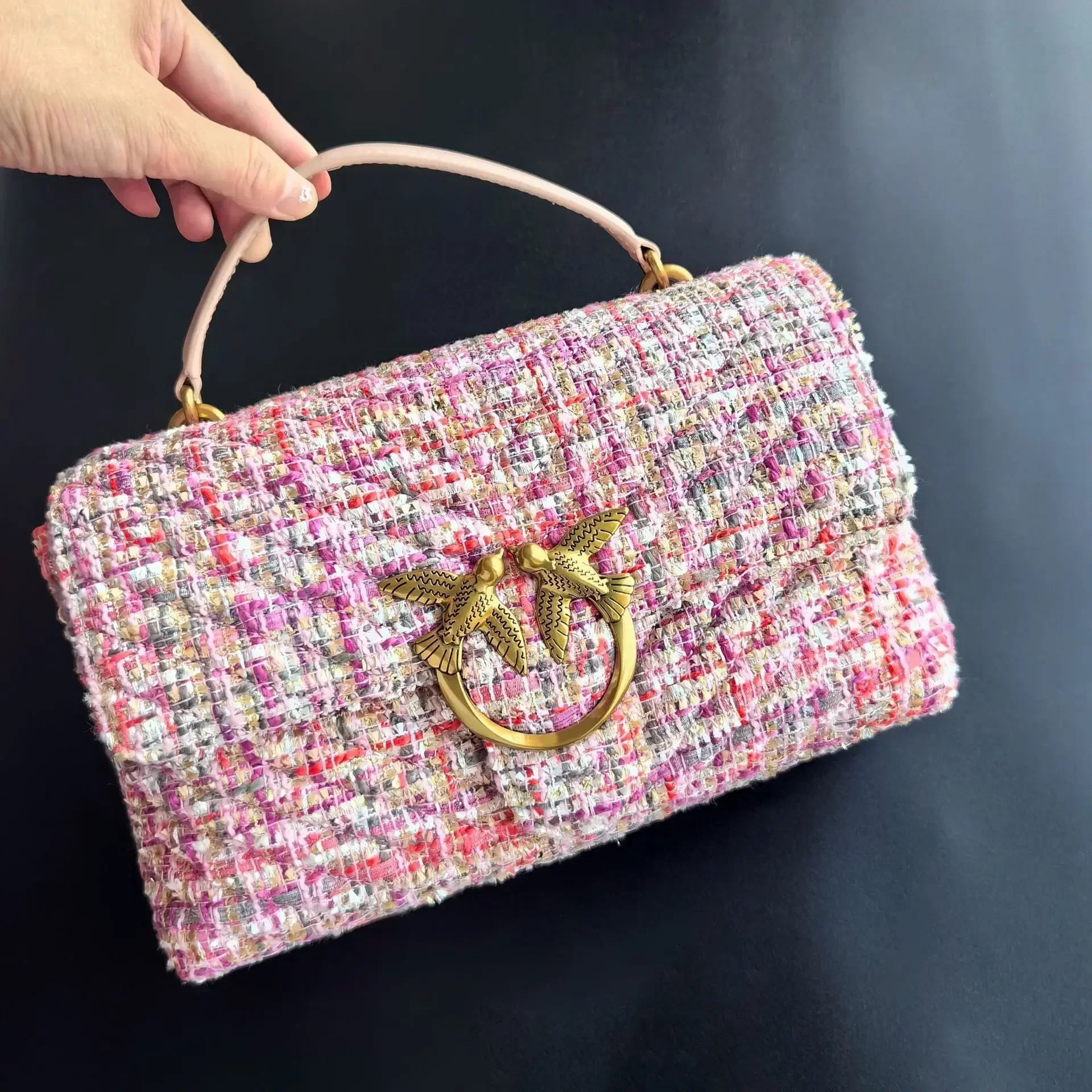 Genuine Leather Swallow Chain Crossbody Bag
