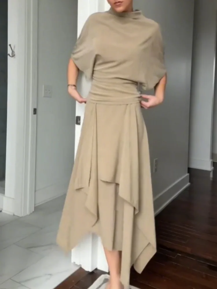 Women's Pleated-Hem Two-Piece Set – Top & Skirt