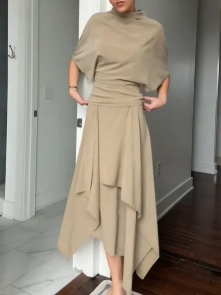 Women's Pleated-Hem Two-Piece Set – Top & Skirt