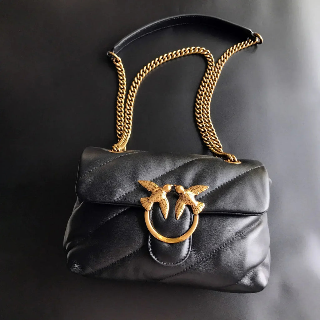 Genuine Leather Swallow Chain Crossbody Bag