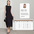 Amii Minimalist Sleeveless O-Neck Slim Midi Dress