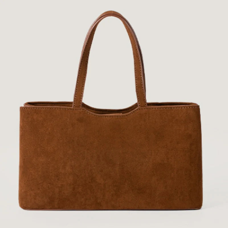 Retro Suede Shoulder Tote Bag for Women