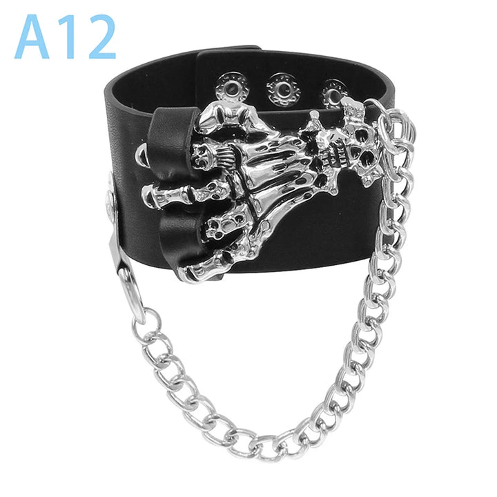 Punk Spike PU Leather Bracelet