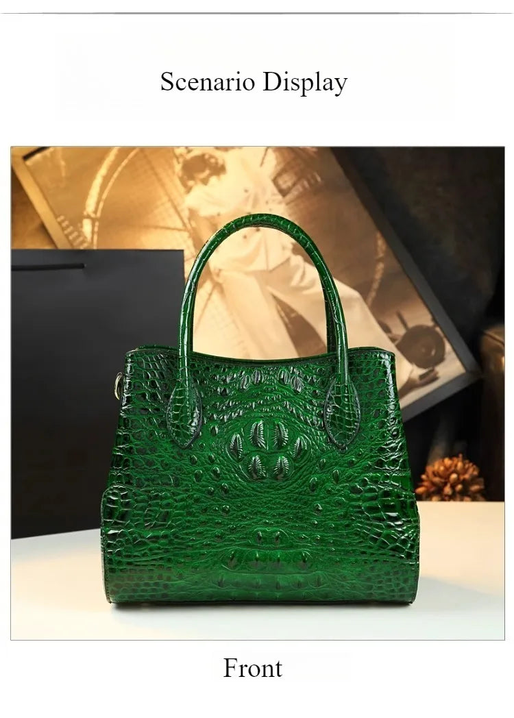 Crocodile Pattern Large Capacity Handheld Shoulder Bag