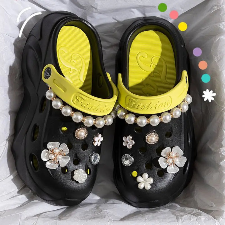 Women's Pearl-Accent Platform Clogs