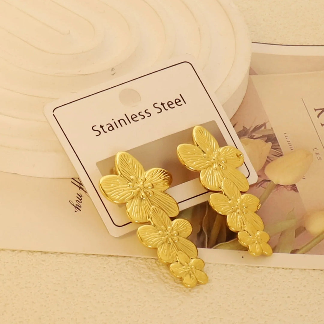 Gold-Plated Geometric Stud Earrings