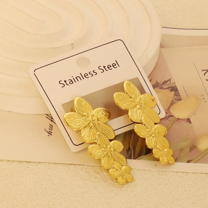 Gold-Plated Geometric Stud Earrings