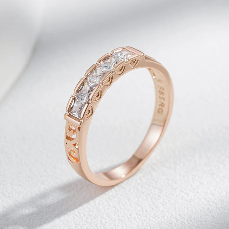 Rose Gold-Plated Floral Cocktail Ring