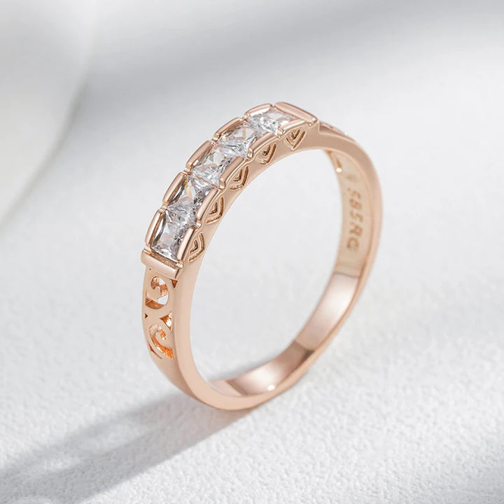 Rose Gold-Plated Floral Cocktail Ring