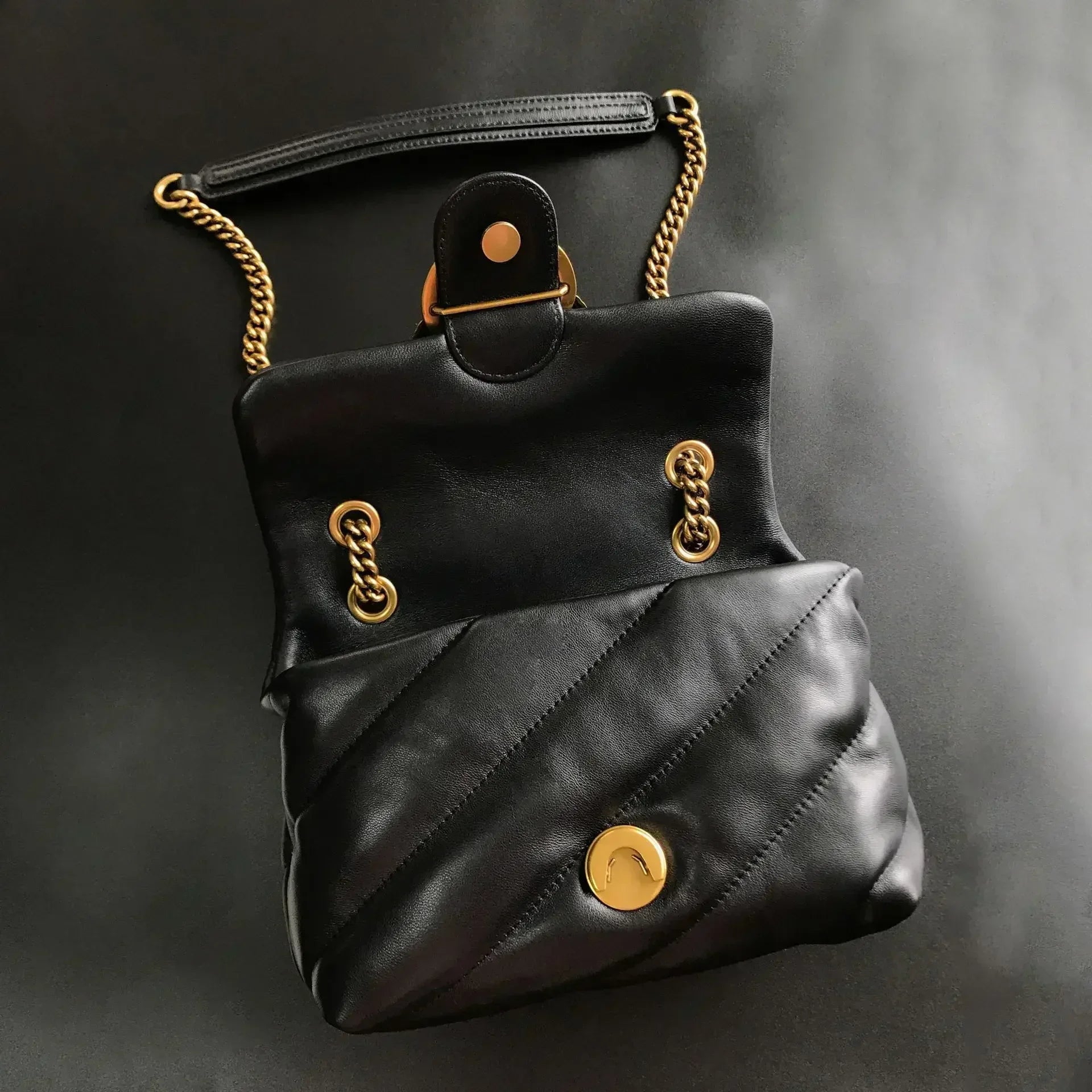 Genuine Leather Swallow Chain Crossbody Bag