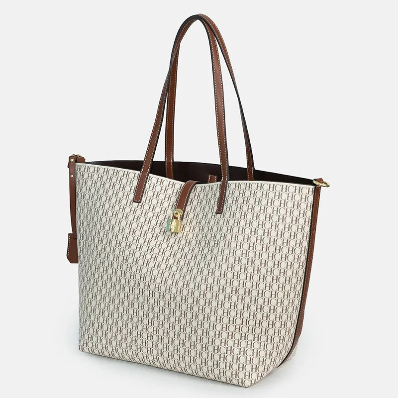 CH Women's Large Capacity Letter Print Shoulder Bag