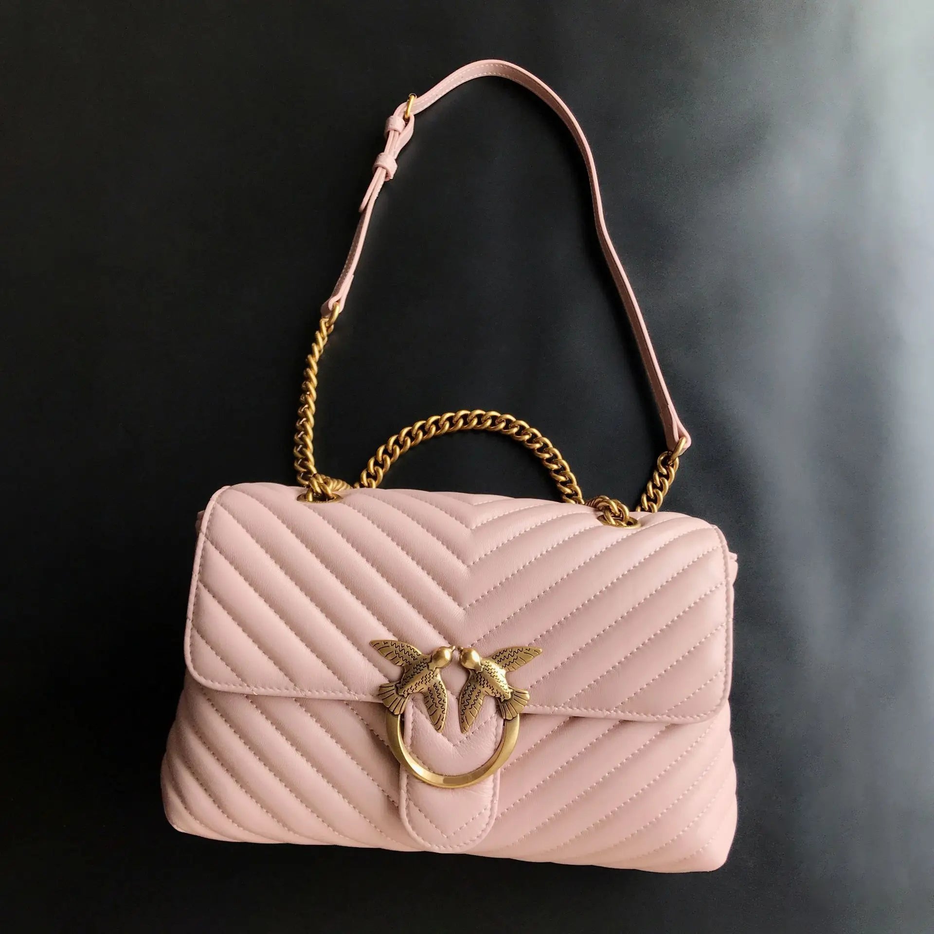 Genuine Leather Swallow Chain Crossbody Bag